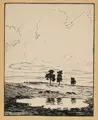 Otto Altenkirch, Verlorenes Wasser (Heller), Federzeichnung in Tusche auf dünner Malpappe