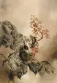 Arno Drescher, Blühender Kastanienzweig / Alpenveilchen / Sonnenblume. Wohl 1930er Jahre, Aquarelle auf Japan