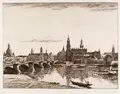 Georg Jahn, Dresden mit Kahn, Um 1934, Radierung