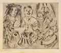 Paul Kleinschmidt, Familienfest, 1923, Kaltnadelradierung mit Plattenton