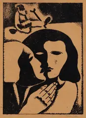 Mikuláš Galanda, V ULICI MESTA, Z CYKLU LÁSKA V MESTE, 1924, Litografia na papieri