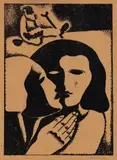 Mikuláš Galanda, V ULICI MESTA, Z CYKLU LÁSKA V MESTE, 1924, Litografia na papieri