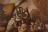 Vincent Hložník, CIRKUSANTSKÁ RODINA, 1945, Olej na kartóne