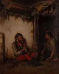 Hermann Armin Kern, MUZIKANT A ŽENA, OKOLO 1900, Olej na plátne