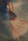Max Schurmann, DÁMA V KLOBÚKU, OKOLO 1915, Akvarel na papieri