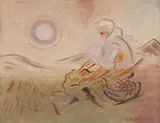 Peter Arnold Weiss-kubínčan, PRED ZÁPADOM SLNKA, OKOLO 1935 – 1937, Olej na plátne, upevnené na kartóne