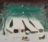 Vladimír Kompánek, ZIMA PRI ZÁZRIVEJ, 1998, Olej na sololite