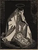 Ľudovít Fulla, NARODENIE, 1944, Drevorez na papieri