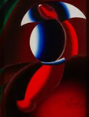 ČERVENAJÚCA SA TETKA by Milan Laluha, 1977 – 1980, Olej na plátne, sold Jun 2026
