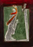 Jozef Jankovič, ZLOMENÁ FIGÚRA, 1995, Kombinovaná technika na sololite