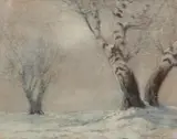 Eugen Szepesi-Kuszka, BREZY V ZIME, OKOLO 1910, Olej na kartóne