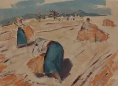 Martin Benka, ŽATVA, OKOLO 1940, Olej na plátne, upevnené na kartóne