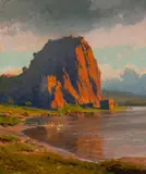 Jindřich Tomec, DEVÍN, 1926, Olej na hrubom kartóne