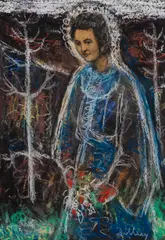Janko Alexy, ZEME ŽÍZNIA, 1965, Pastel na papieri