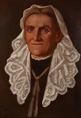 PANI VDOVA DARUĽOVÁ Z JAHODNÍK by Milan Thomka Mitrovský, OKOLO 1920, Olej na kartóne, sold Dec 2025