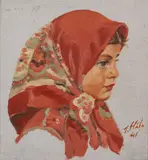 Jan Hála, VAŽECKÉ DIEVČATKO (MARKA ŠVIHROVÁ), 1941, Olej na plátne, upevnené na kartóne