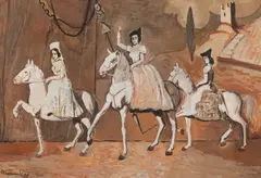 Cyprián Majerník, KRASOJAZDKYNE, 1938, Gvaš na papieri