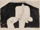 Milan Paštéka, SEDIACI, 1967, Ceruza, tuš na papieri