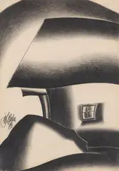 MIČINSKÝ DOM by Milan Laluha, 1979, Ceruza na papieri, sold Jun 2025