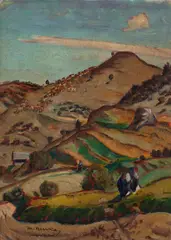 Martin Benka, NÁČRT Z LIPTOVA, OKOLO 1935, Olej na plátne, dublované na kartóne