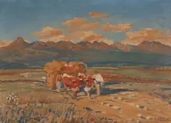 Jan Hála, KONIEC ŽATVY (POD TATRAMI), 1937, Olej na plátne