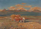 Jan Hála, KONIEC ŽATVY (POD TATRAMI), 1937, Olej na plátne