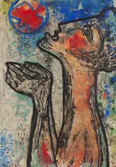 Július Szabó, POCTA PICASSOVI, 1965, Tempera, tuš na papieri