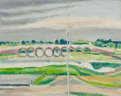 MOST V HORTOBÁGYI I by Ernest Zmeták, 1971, Olej na plátne, sold Jun 2025