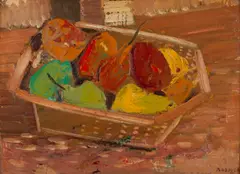 Miloš Alexander Bazovský, KOŠÍK S OVOCÍM, OKOLO 1936, Olej na kartóne