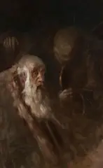 Ladislav Mednyánszky, STAREC A SMRŤ I, OKOLO 1895, Olej na plátne