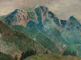 Mikuláš Galanda, POHĽAD NA BELANSKÉ ALPY, OKOLO 1936, Olej na preglejke