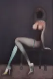 Vladimír Kompánek, MODELKA, 1989, Olej na kartóne
