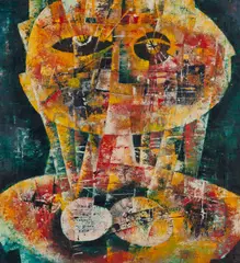 Jaroslav Kočiš, ŽLTÁ HLAVA, 1960, Kombinovaná technika na plátne