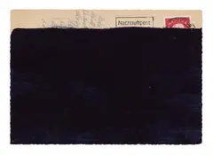 Roman Ondak, MESSAGE, OKOLO 2019, Akryl/olej na nájdenej pohľadnici