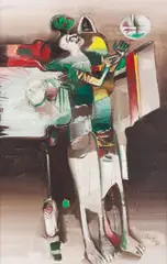 Ferdinand Hložník, MODLITBA, 1995, Olej na kartóne