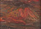 Arnold Peter Weisz-Kubínčan, ŽENSKÝ AKT S KVETOM, OKOLO 1940 – 1944, Olej na kartóne