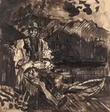 Arnold Peter Weisz-Kubínčan, PRI RIEKE ORAVA, OKOLO 1940-1944, Tuš na papieri