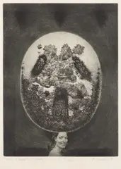 Albín Brunovský, DÁMA V KLOBÚKU III, 1981, Lept na papieri, EA, IV./XXX