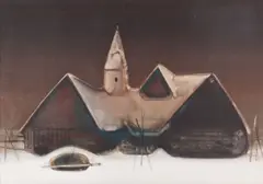 Vladimír Kompánek, ZIMNÝ ČAS, 1987, Olej na sololite