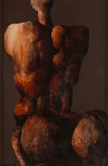 Rudolf Krivoš, ODCHOD KENTAURA II, 1986, Kombinovaná technika na preglejke