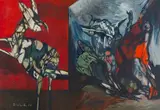 VPÁD by Vincent Hložník, 1968, Tempera na papieri, sold Nov 2024