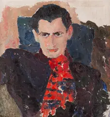 Lea Mrázová, PORTRÉT MIKULÁŠA HUBU, 1940, Olej na plátne