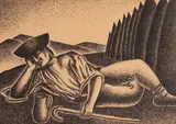 Mikuláš Galanda, ODPOČÍVAJÚCI ZBOJNÍK, OKOLO 1929, Tuš na papieri