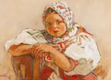 Jan Hála, DIEVČA V KROJI, 1947, Olej na plátne