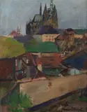 Oľga Bartošíková, Praha-Hradčany, 1948, Olej na plátne