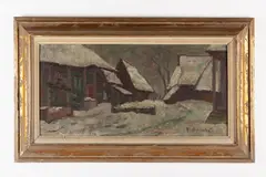 Mária Medvecká, Oravská zima, okolo 1960, Olej na plátne
