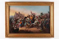 Béla Vizkelety, Víťazný sprievod rodu Hunyadiovcov, 1857, Olej na kovovej platni