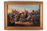 Béla Vizkelety, Víťazný sprievod rodu Hunyadiovcov, 1857, Olej na kovovej platni