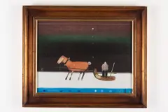 Vladimír Kompánek, Červený koník, 1992, Olej na sololite