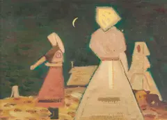 Noc by Miloš Alexander Bazovský, okolo 1946, Olej na kartóne, sold Jun 2024